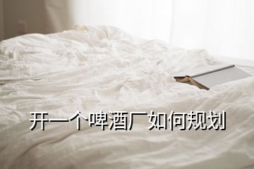 開一個啤酒廠如何規(guī)劃