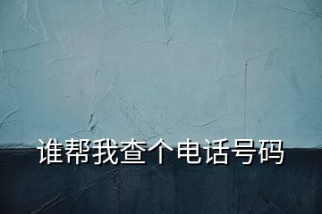 誰幫我查個電話號碼