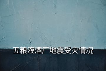 五糧液酒廠地震受災情況